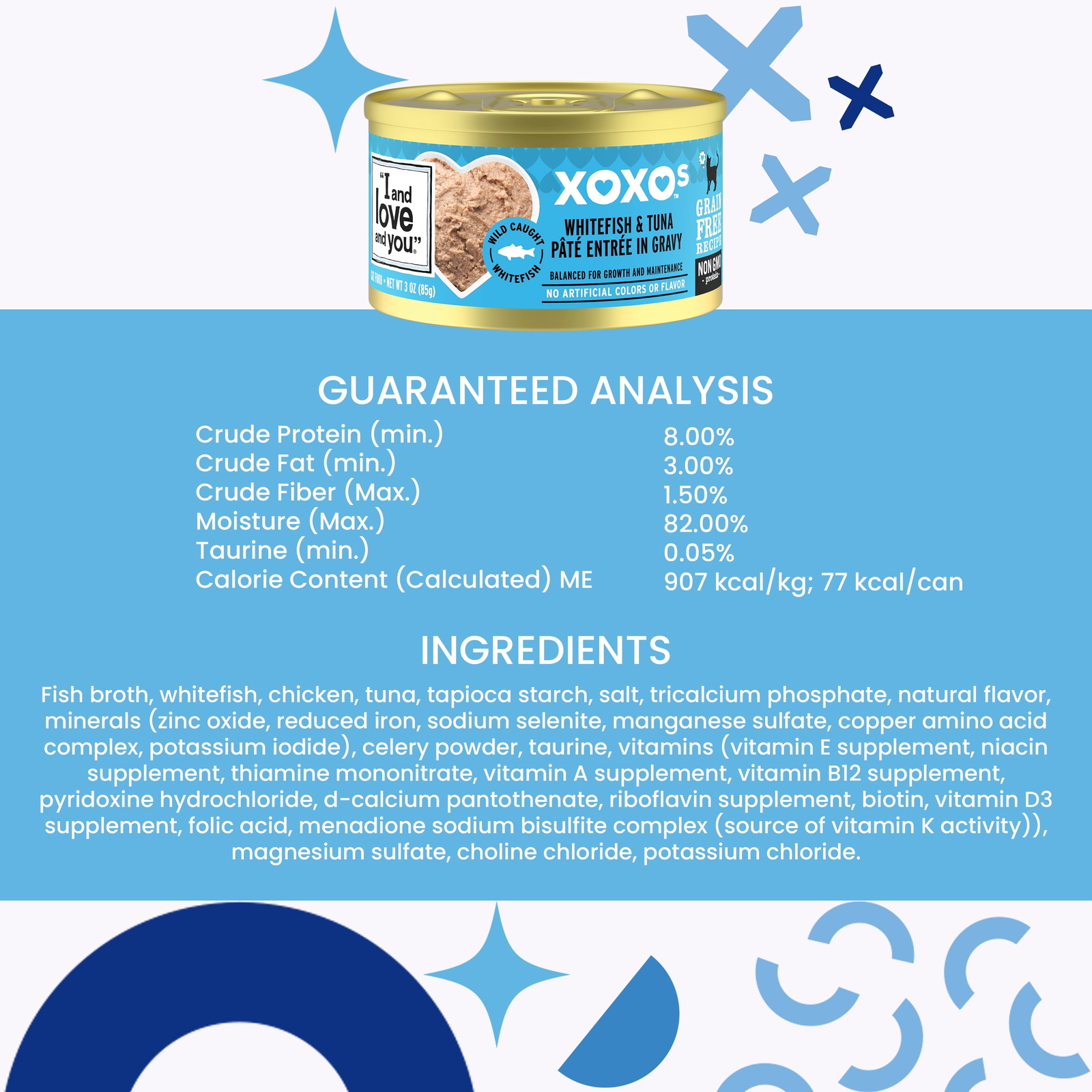Xoxos, Whitefish, and Tuna Pate’ Canned Wet Cat Food