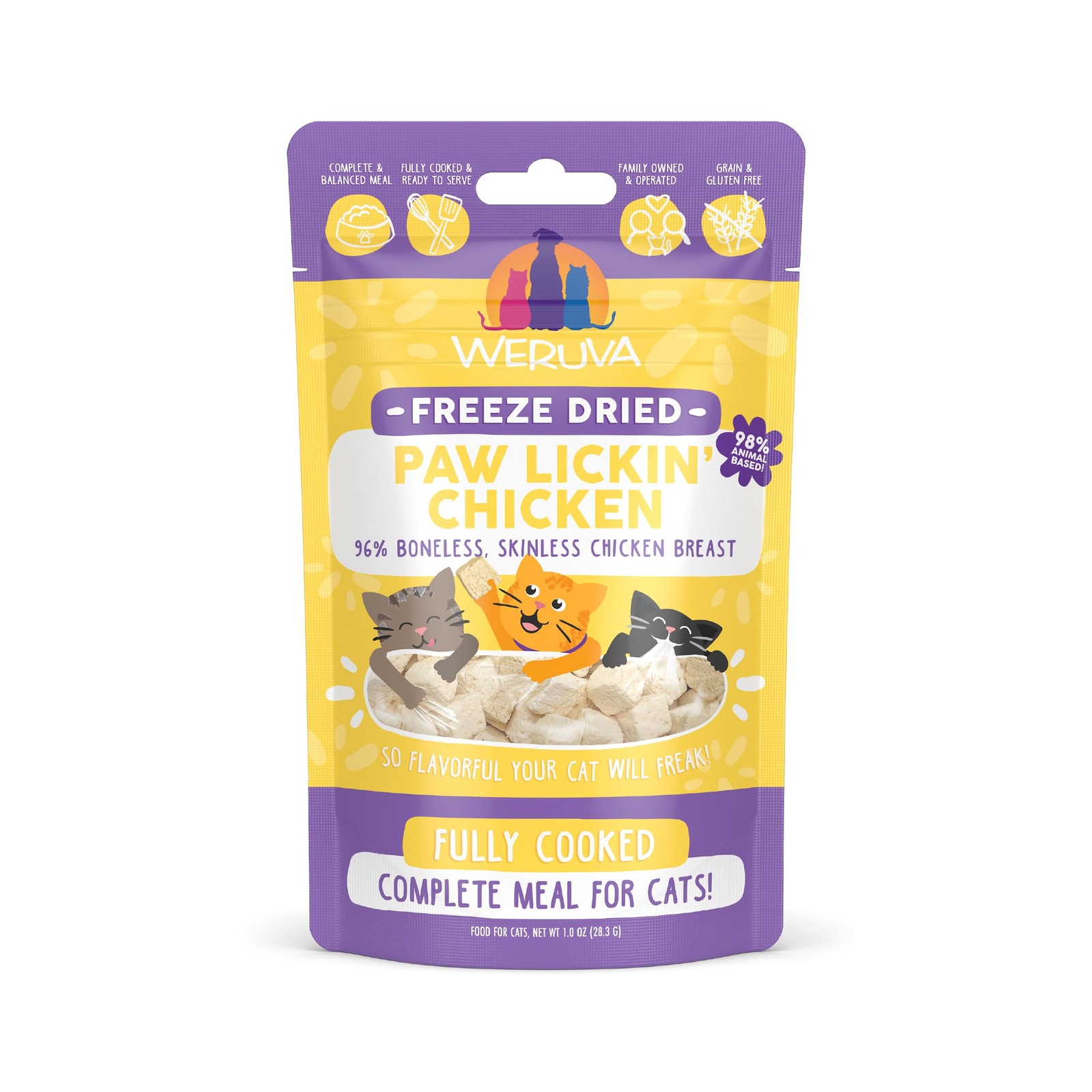Weruva Cat Freeze Dried, Paw Lickin’ Chicken with 1 Ounce (Pack of 1)
