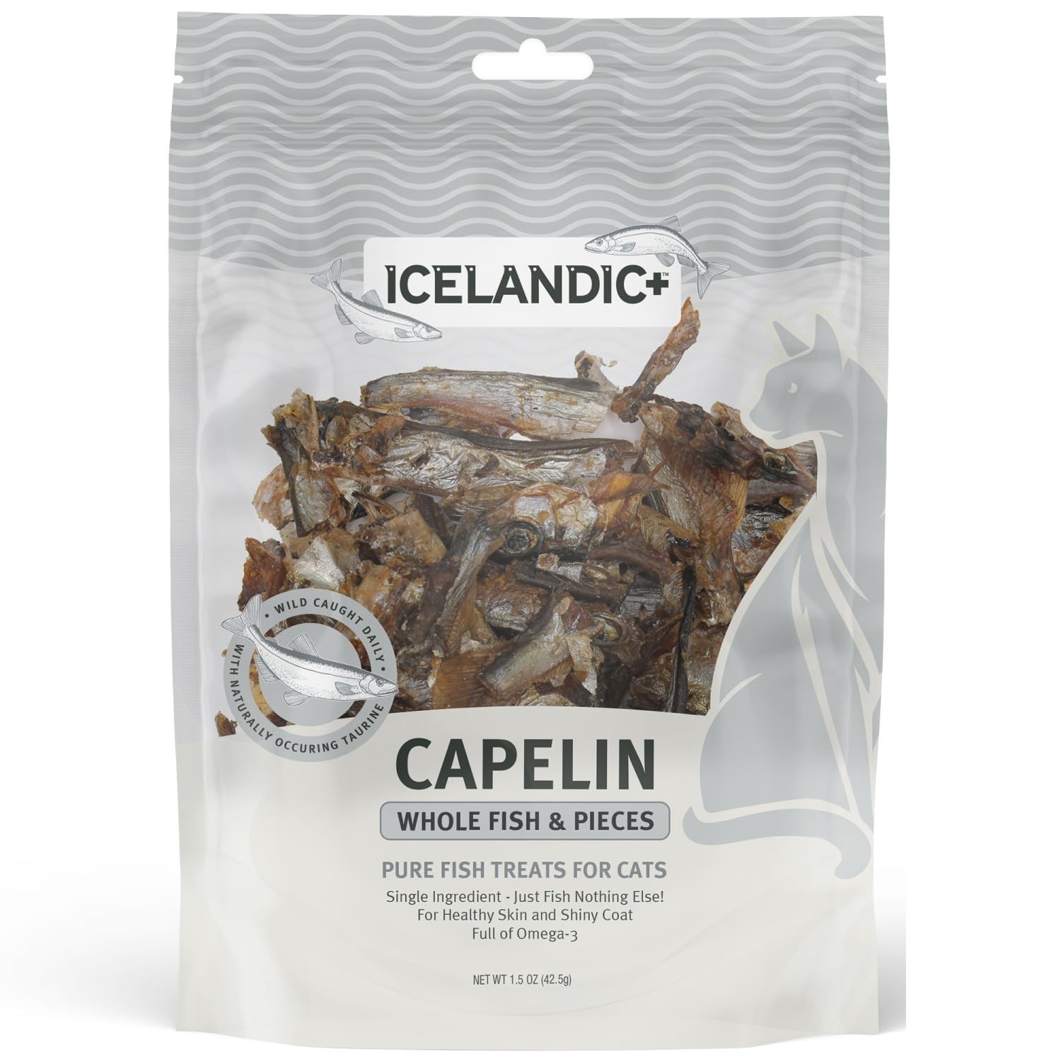Icelandic+ Plus Capelin Whole Fish & Pieces Cat 1 Count (Pack of 1), multi