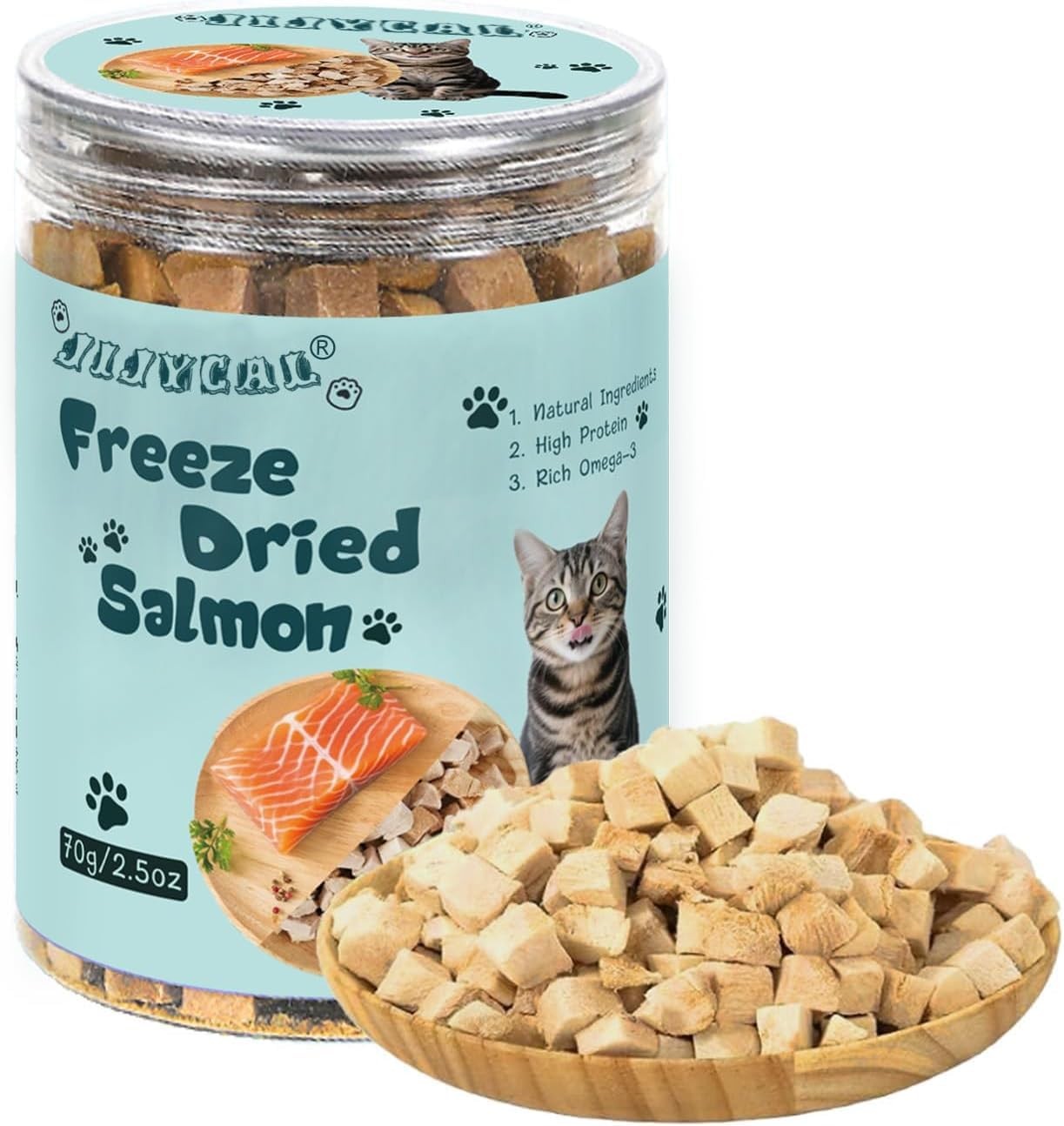 Jijycal Freeze-Dried Salmon Treats for Cats & Dogs – 2.5 Ounce (Pack of 1)