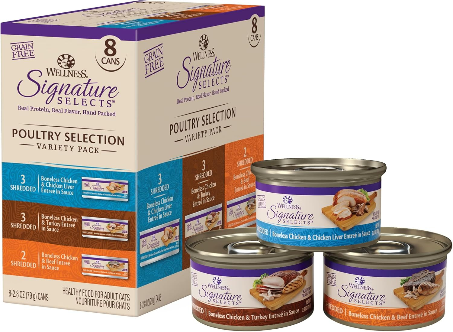 CORE Signature Selects Variety Pack Adult Canned Wet Cat Food, Natural, Protein
