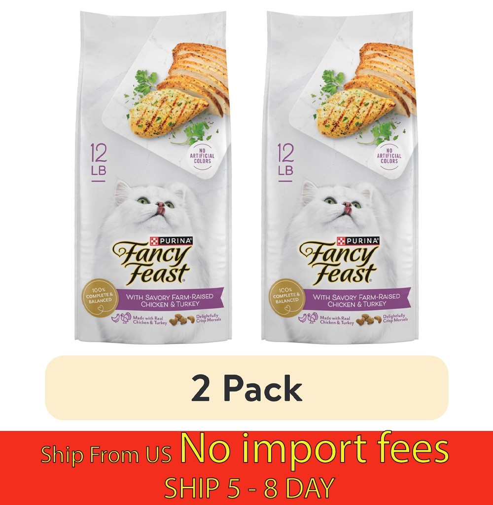 Purina Fancy Feast Dry Cat Food Chicken & Turkey (12lb Each, 2pk)…(wa)