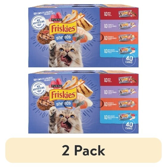 Purina Friskies Shreds Gravy Variety Pack, Wet Cat Food, 5.5 oz Cans (80 Count)