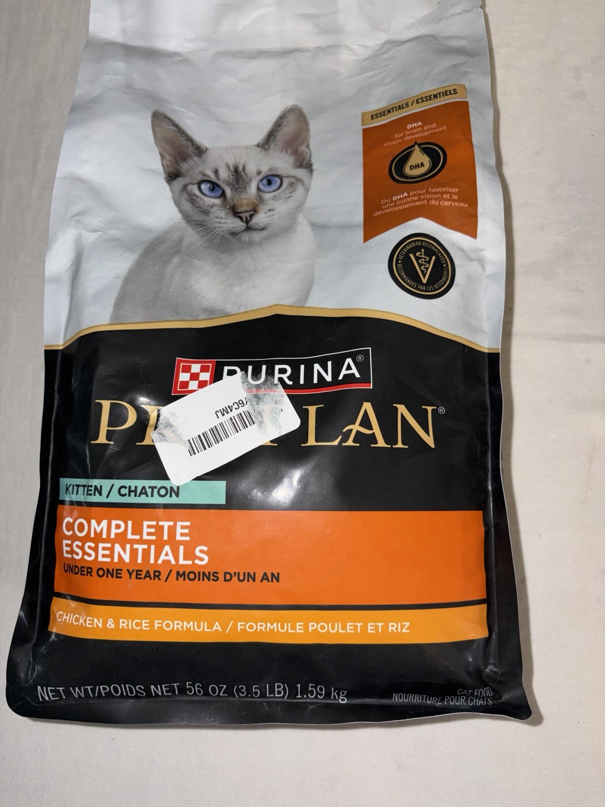 Purina Pro Plan Complete Essentials Kitten Food Chicken&Rice NEW 3.5lb Bag 06/27