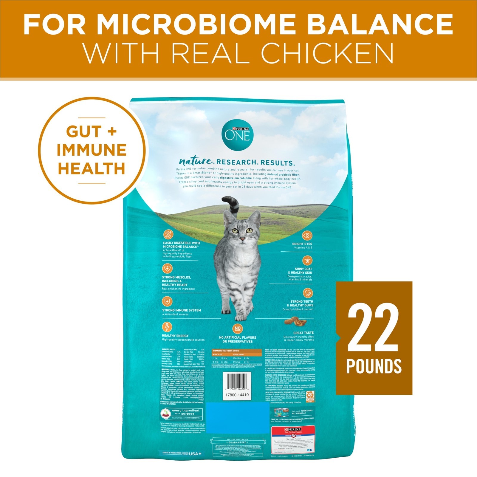 Dry Cat Food Chicken 22 lb Bag – Seal W/ Resealable & Pour W/ Scoop