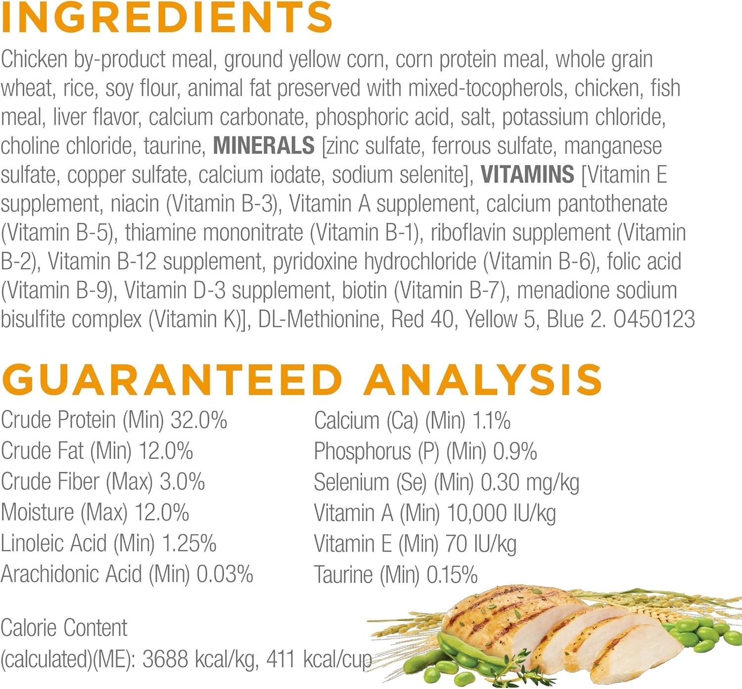 Complete High Protein Dry Cat Food With Real Chicken – Pack of 4 3.15 lb. Bags