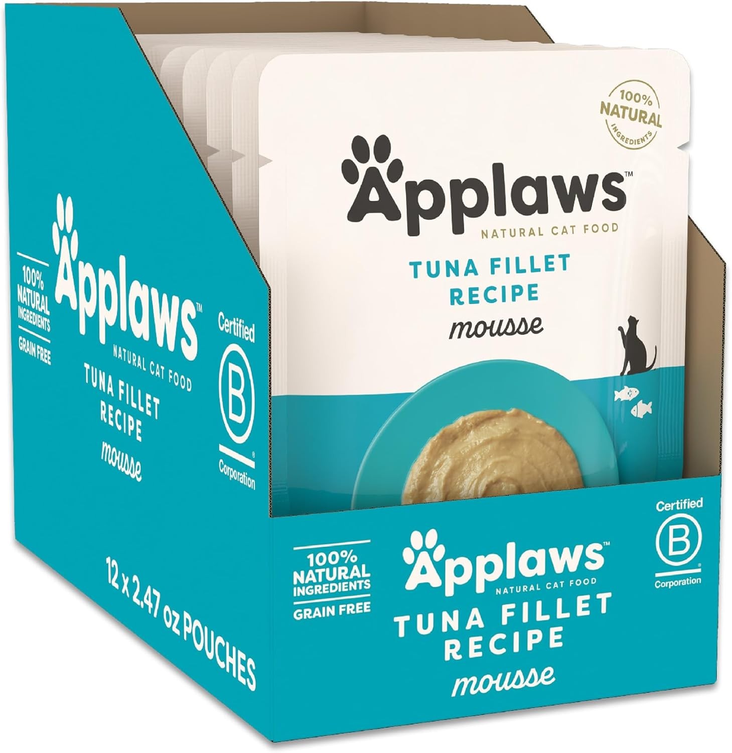 Applaws Natural Wet Cat Food in Mousse, Limited and Natural Ingredients, Grain-F