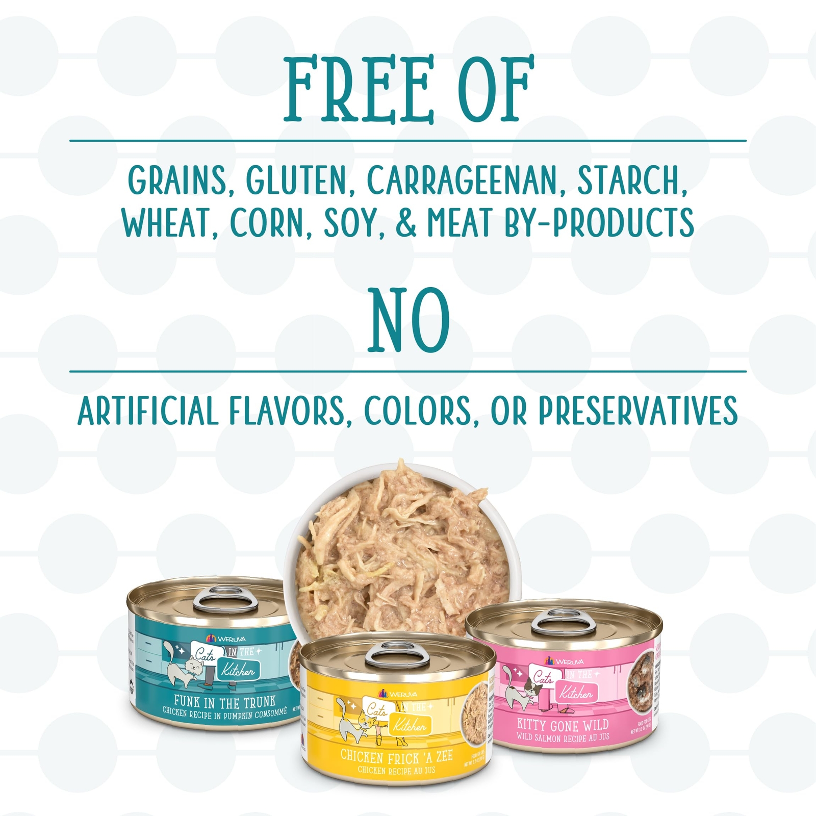Weruva Kitchen Cuties Variety Pack Grain Free Cat Food 3.2oz Pack of 12 Cans