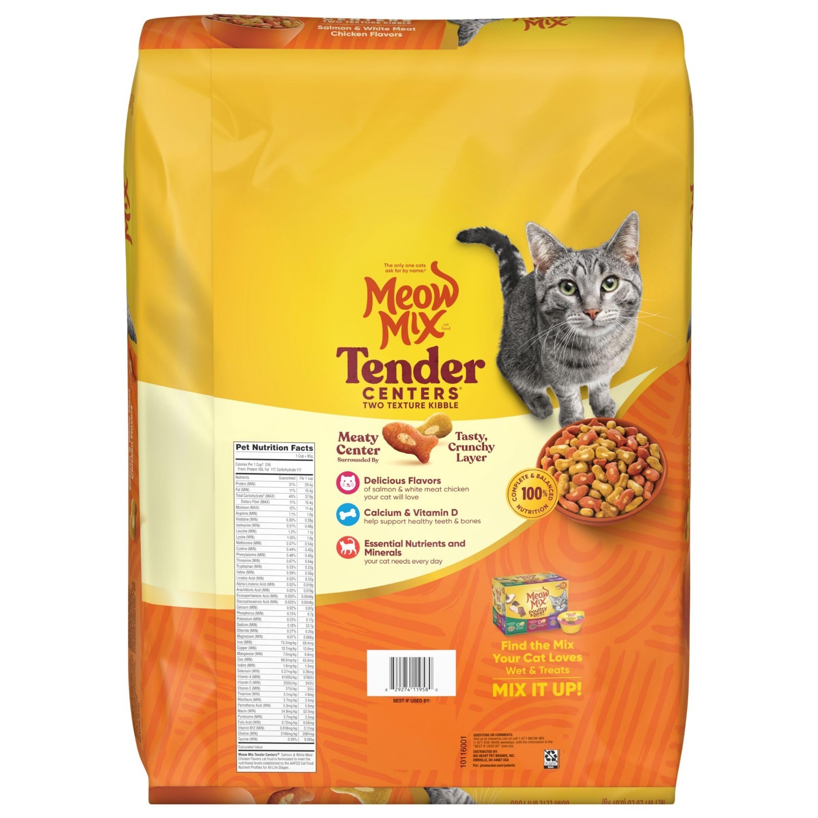 Tender Centers Dry Cat Food, Salmon & Chicken Flavors, 20 lb Bag – Mealtime Deli