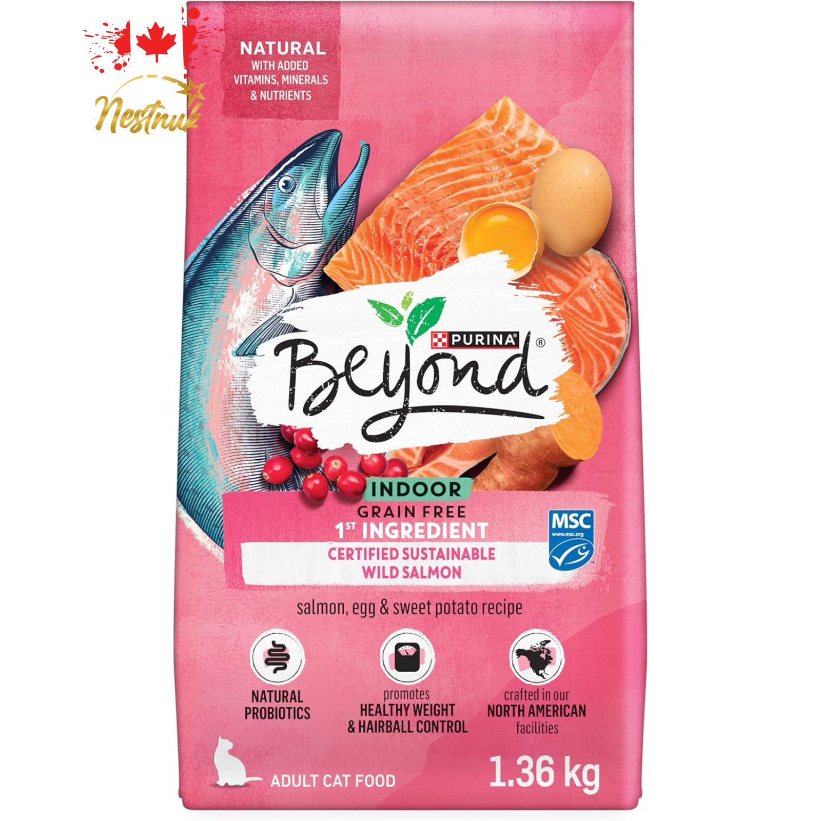 Purina Beyond Grain Free Indoor Cat Food Salmon & Egg 1.36kg 3lb