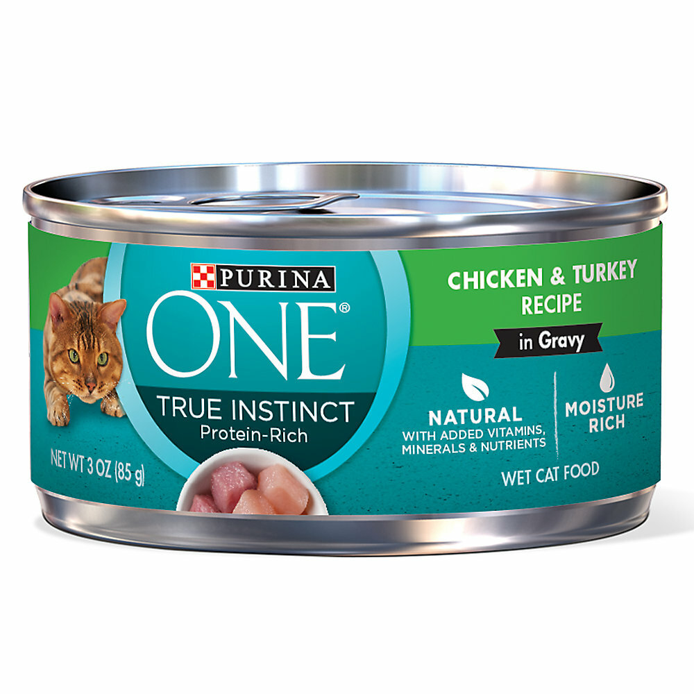 Purina One True Instinct Wet Cat Food In Gravy, Chicken & Turkey 3 oz, 24 Cans ✅