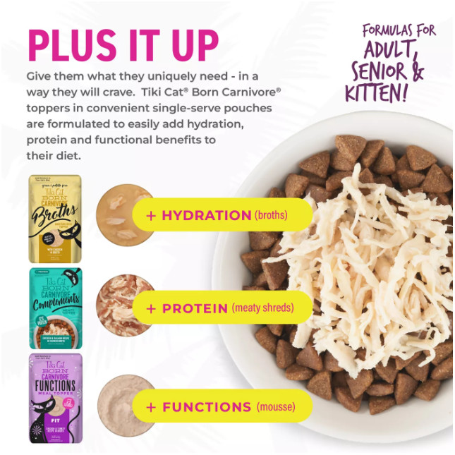 New w/ Tiki Cat Born Carnivore Indoor Health Dry Cat Food Chicken & Turkey 17 lb
