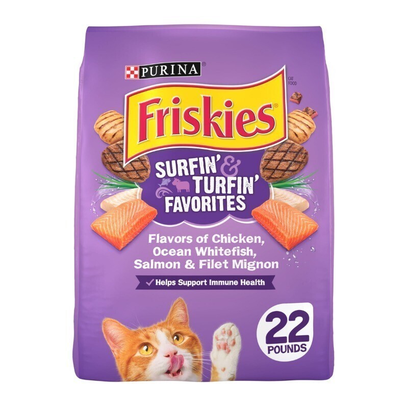 Dry Cat Food for Adult Cats Kittens Chicken Whitefish Salmon Protein 22 Lb. Bag