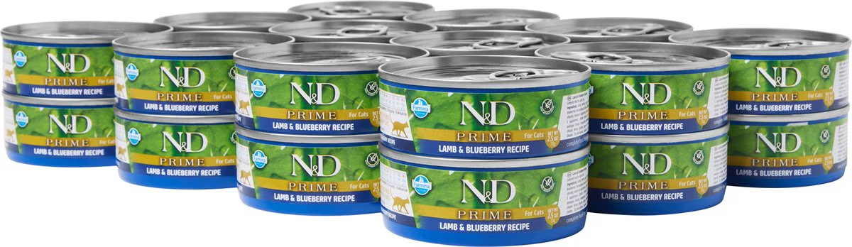 Grain-Free N+D Wet Lamb and Blueberry Cat Food Farm Raised Lamb – Cans, 12 Pack