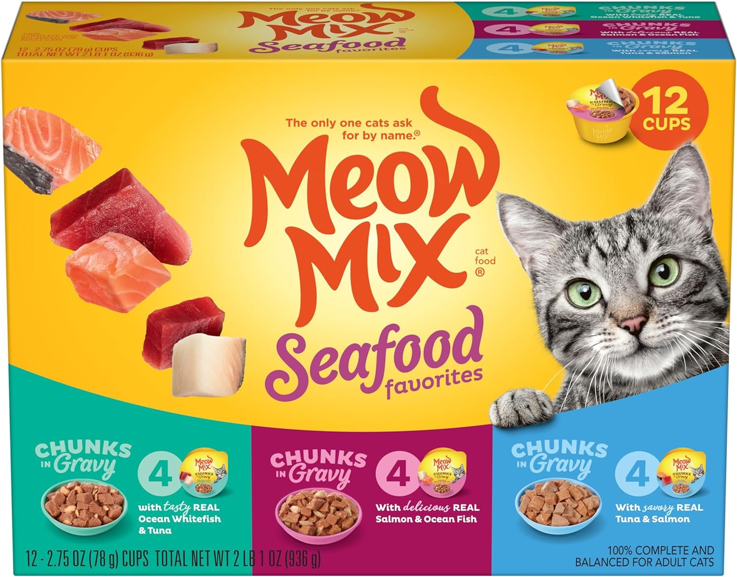 Savory Morsels Seafood Favorites Variety Pack, 2.75 Oz Can (12 Pack)