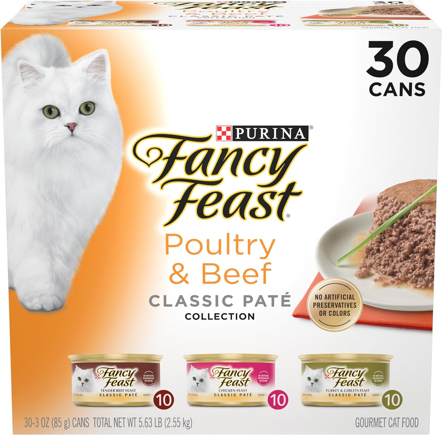 Poultry and Beef Feast Classic Pate Collection Grain Free Wet Cat Food Variety P