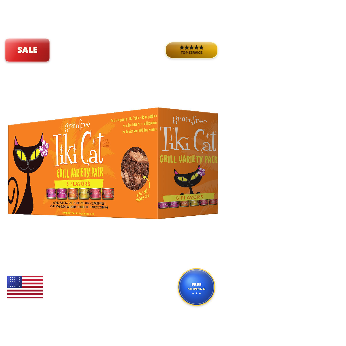 Tiki Pets Tiki Cat Grill Wet Cat Food Variety Pack 2.8 Oz. Cans 12 Count 10240