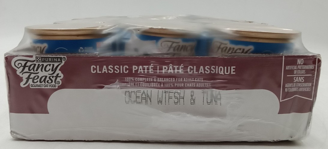 Purina Fancy Feast Pate Wet Cat Food Classic Ocean Whitefish24ct BB9/27