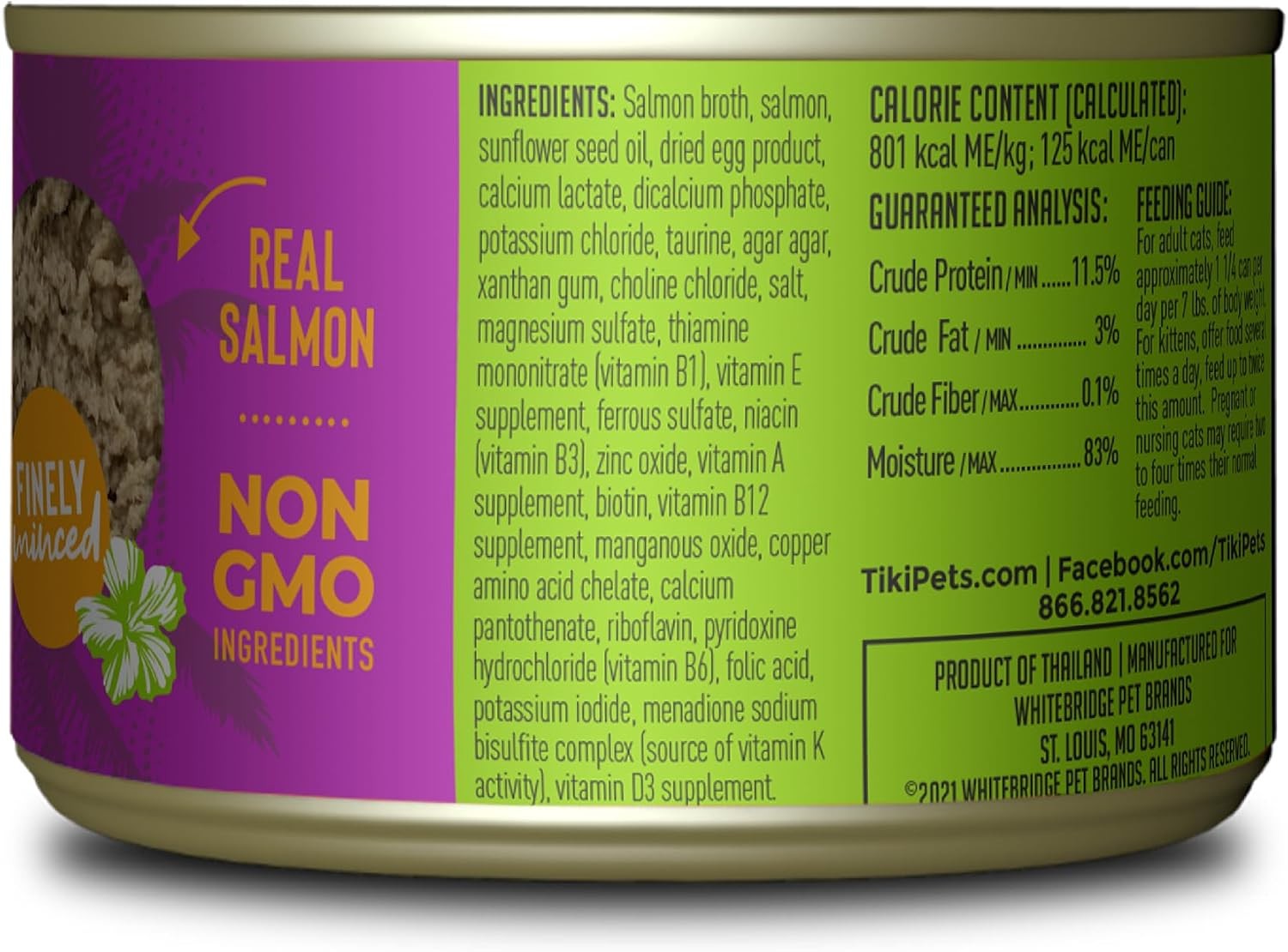 Tiki Cat Luau Pâté Wet cat Food, Salmon, 5.5 oz. Cans (8 Count)