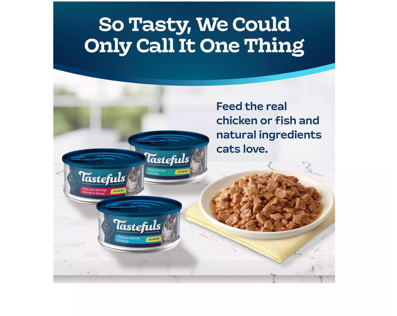 4pk Blue Buffalo Tastefuls Flaked Natural Wet Cat Food 12/5.5oz Cans Each