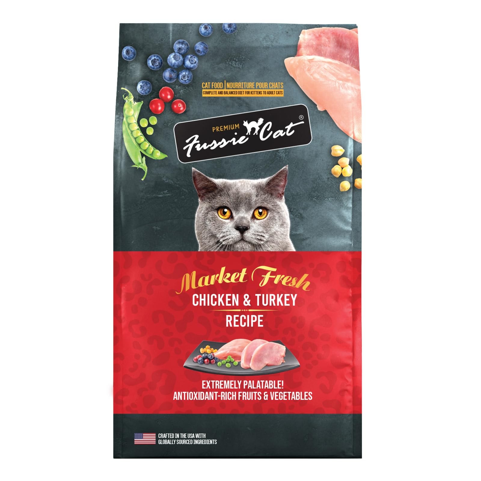 Market Fresh Chicken & Turkey Recipe, Dry Cat Food, 10lb Bag