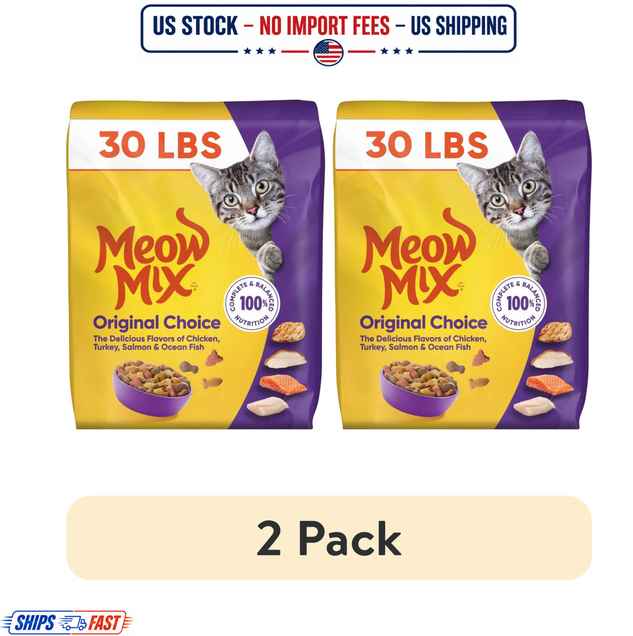 (2 pack) Meow Mix Original Choice Dry Cat Food, 30 lb. Bag