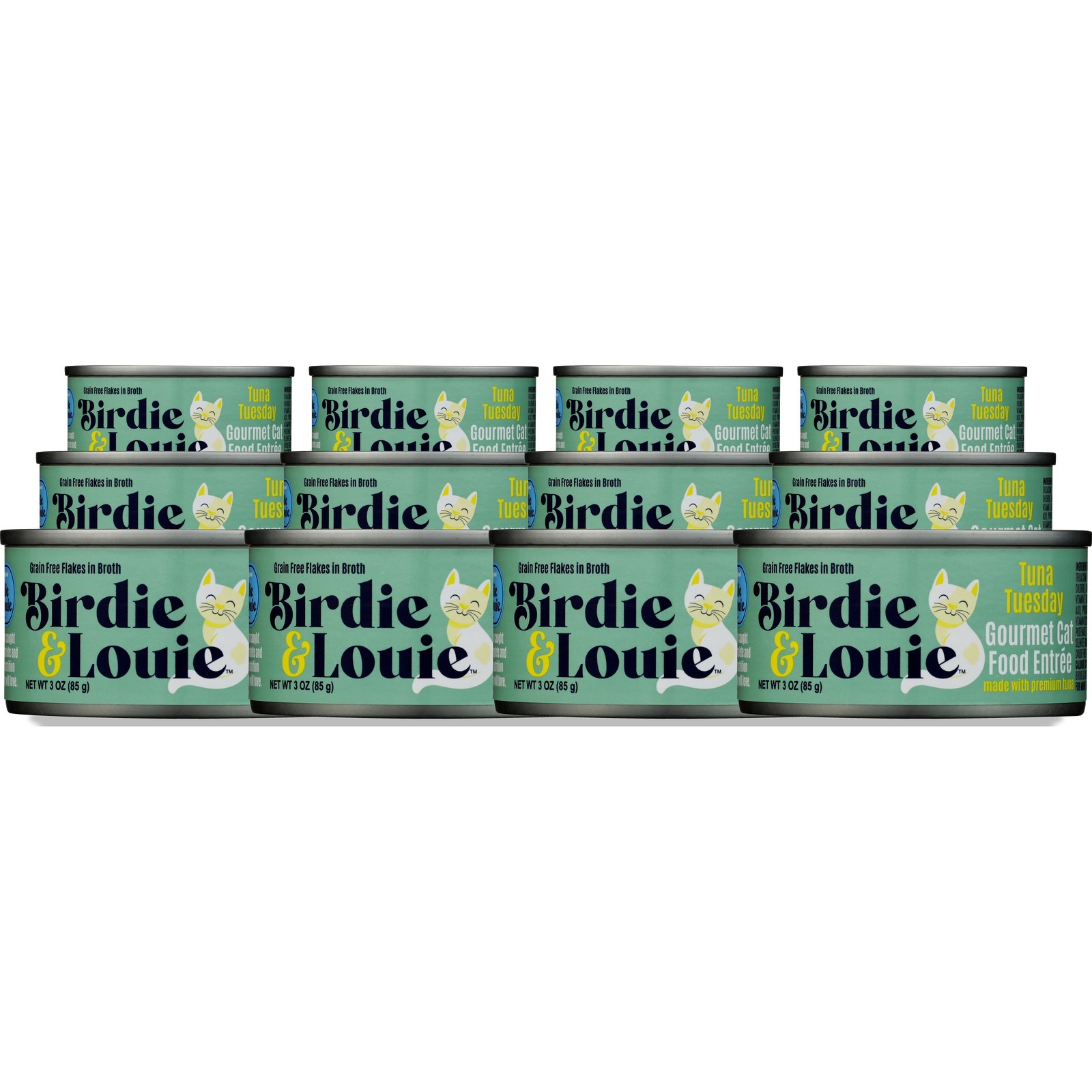 Birdie & Louie Tuna Tuesday Cat Food Gourmet Entree 3 Oz Can Wet 12 Pack