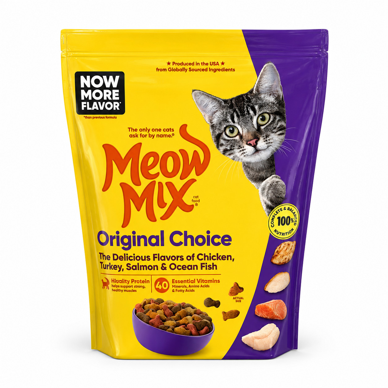 Meow Mix Original Choice Dry Cat Food Chicken Turkey Salmon Ocean Fish Flavors