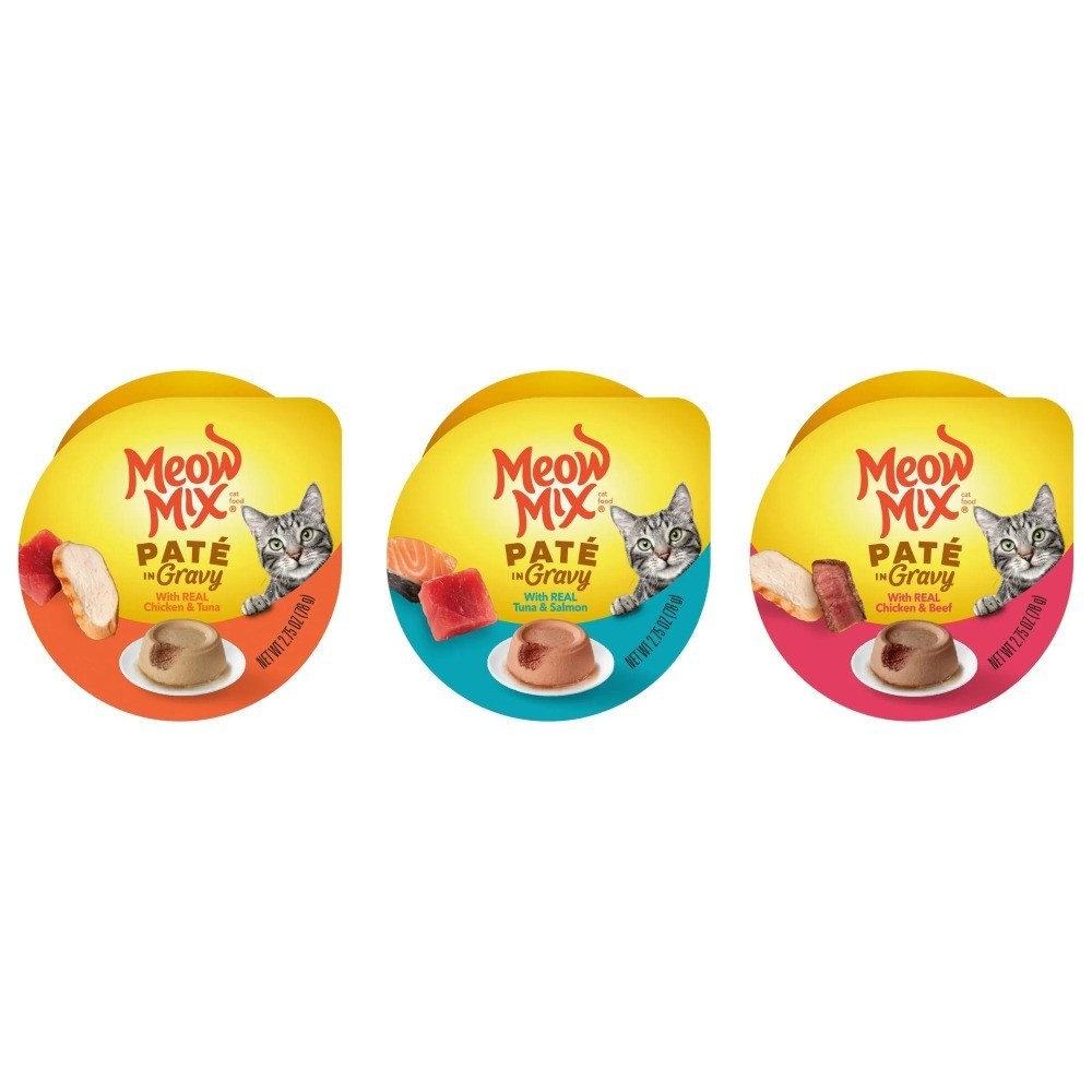 Surf n Turf Pate Wet Cat Food Variety Pack Gravy Seafood and Beef Recipe in 2.75