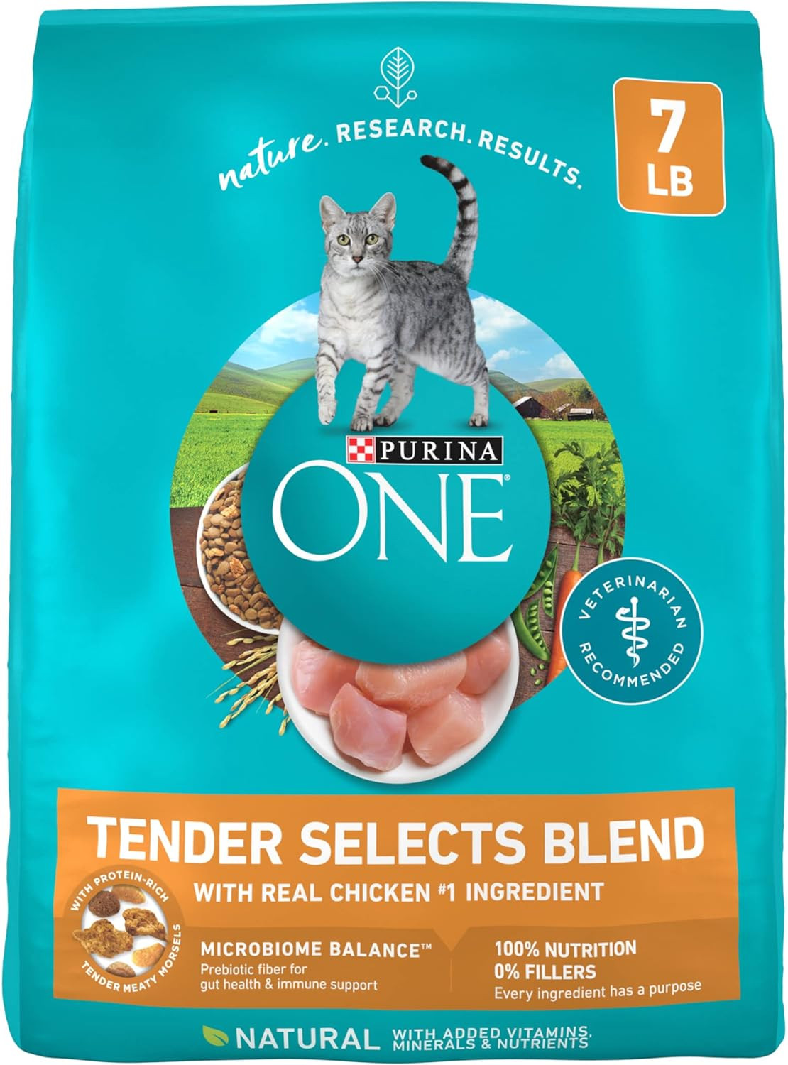 Natural Dry Cat Food, Tender Selects Blend with Real Chicken – 7 Lb. Bag