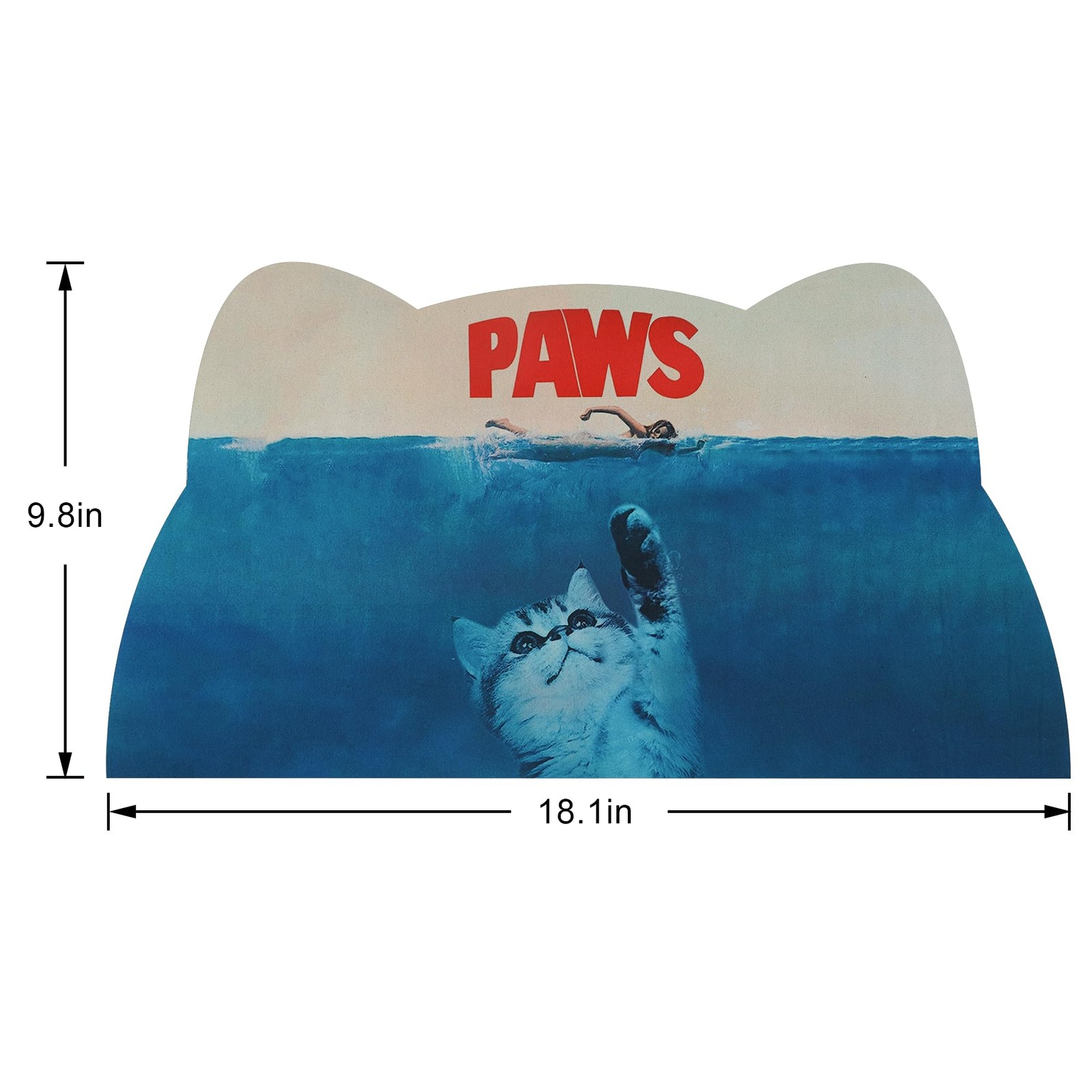 Cat Food Mat – Pet Feeding for Floor, Non-Slip, 18.1»L x 9.8»W, Blue