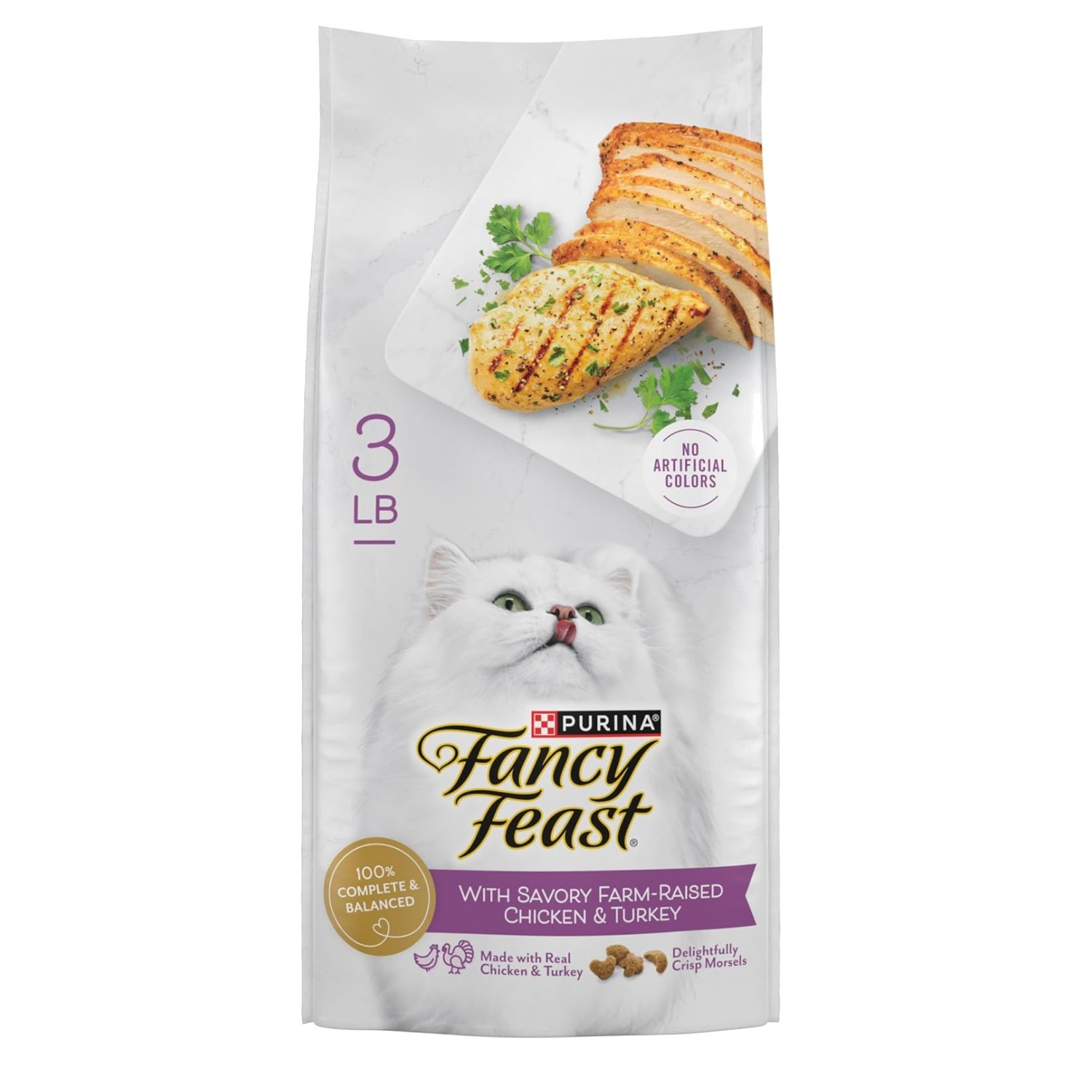 Purina Gourmet Dry Cat Food – Savory Chicken & Turkey, 3 lb All Life Stages Bag