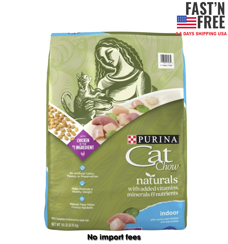(2 pack) Purina Cat Chow Naturals, Indoor Dry Cat Food, Chicken & Turkey, 18 lb
