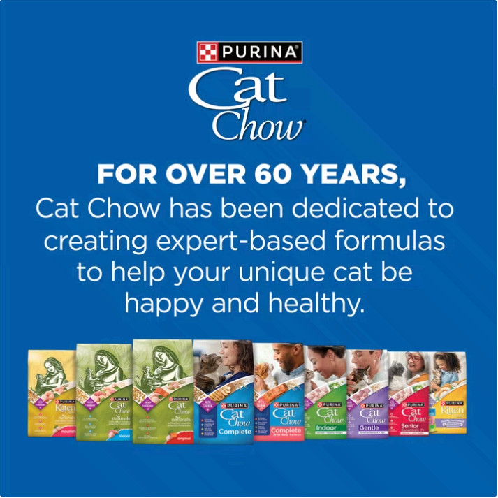 3 Bag Cat Chow Complete High Protein Dry Cat Food with Real Salmon, 15 lb Bag
