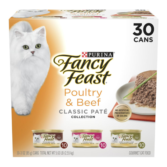 2Pack Purina Fancy Feast® Classic Pate Wet Cat Food – Poultry & Beef,Variet,30CT