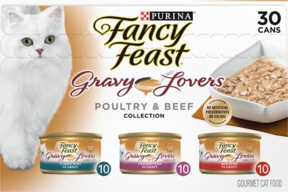 Purina Fancy Feast Gravy Lovers Poultry and Beef Grilled Gourmet Wet Cat Food Va