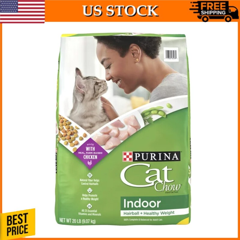 Dry Cat Food, Healthy Weight & Hairball Indoor Whole Grain Chicken, 20 lb Bag
