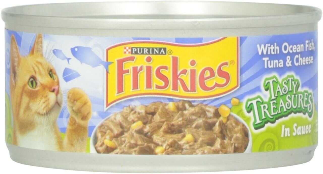 Friskies Canned Tasty Treasures Cat Food, Ocean Whitefish, Tuna And Cheese,…