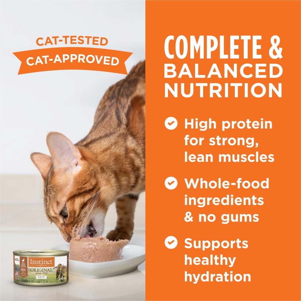 Instinct Original Grain Free Canned Cat Food 24 Pack Duck Protein Rich 3 Ounce