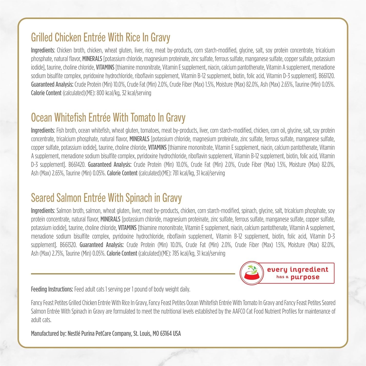 3 Pcs Fancy Feast Petites All Life Stages Cat Wet Food – Topper, 24 CT, 67.2 OZ