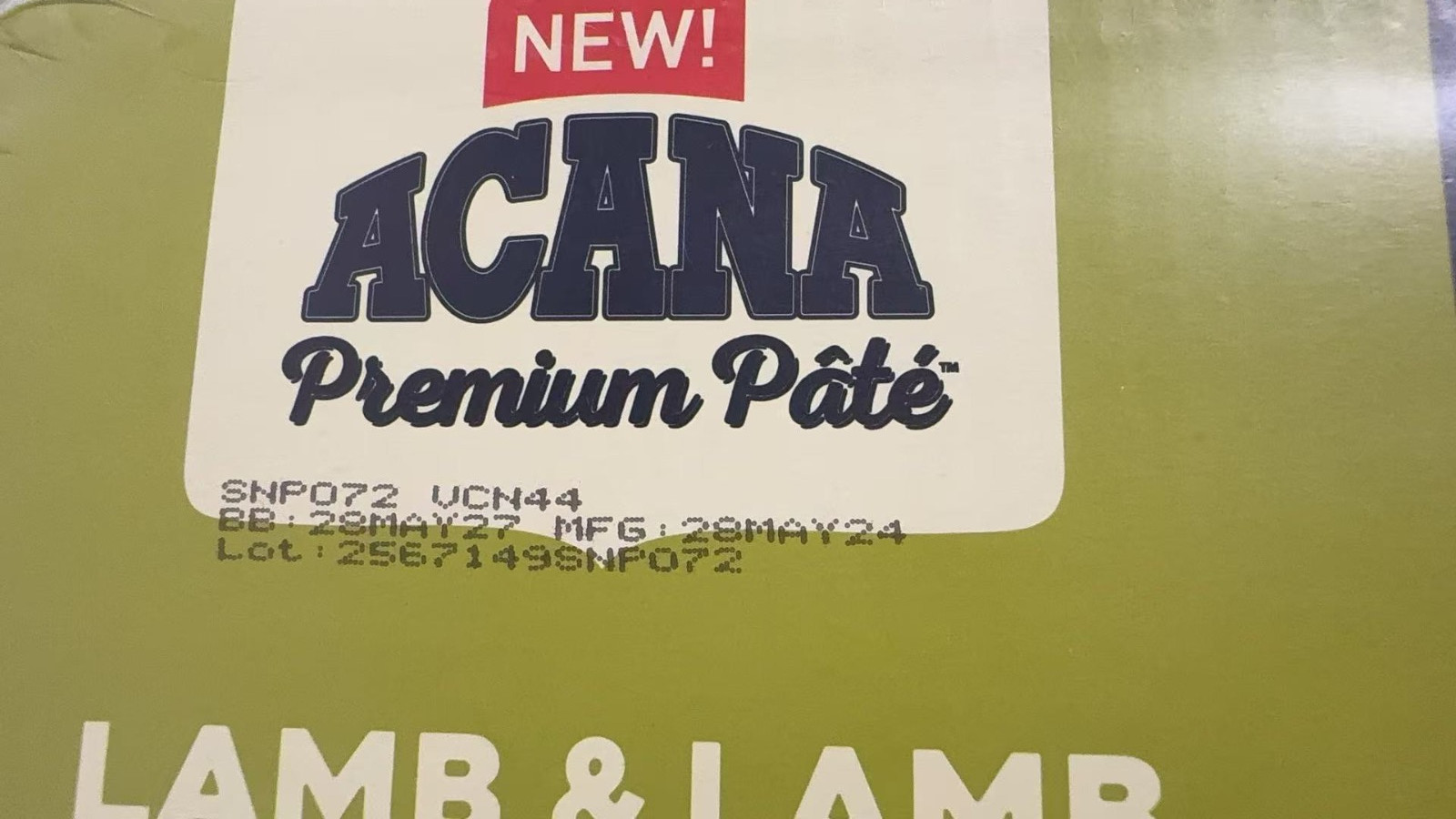 ACANA Premium Pate Wet Cat Food 24 Cans 3oz Lamb and Lamb Liver Bone Broth