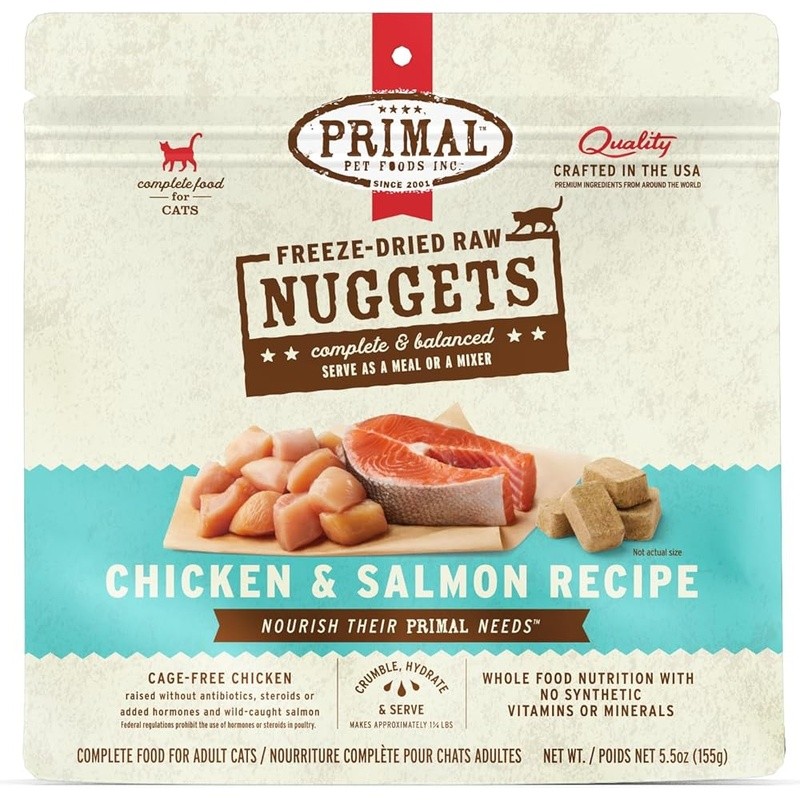 Freeze Dried Cat Food Chicken Salmon Grain Free Raw Nutrition All Life Stages US