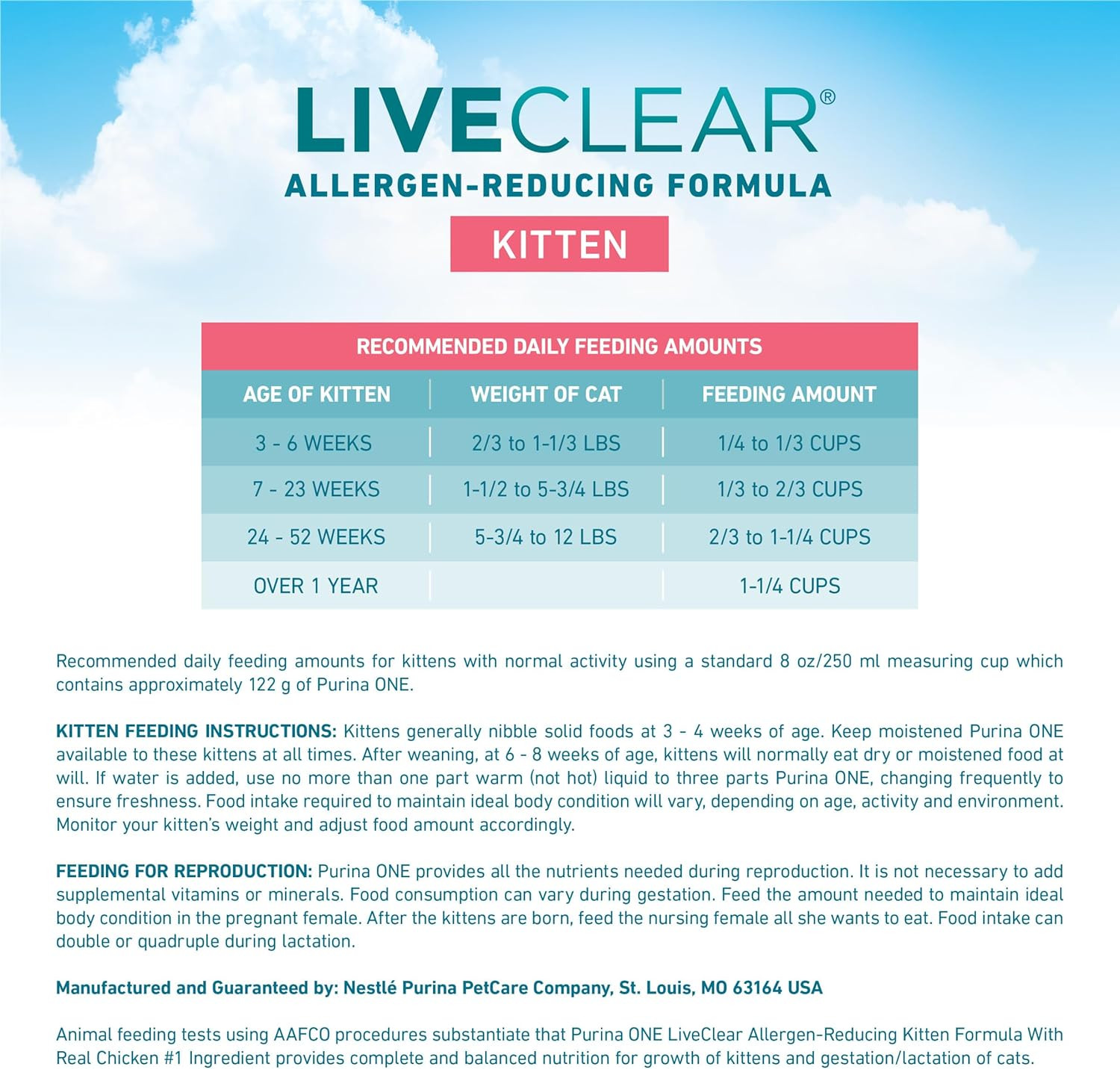Liveclear Allergen-Reducing Dry Kitten Food Formula with Real Chicken as the Num
