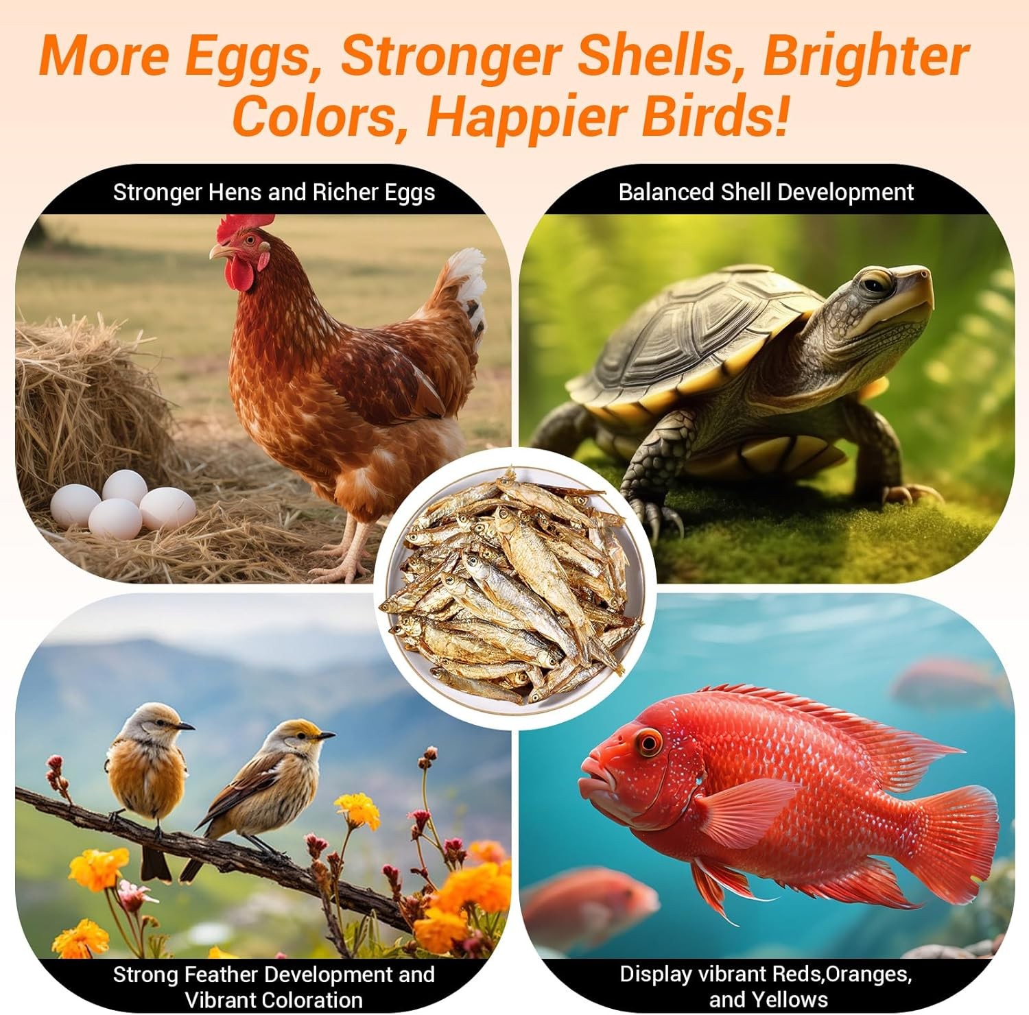 Dried Freshwater Fish 2LBS Natural High-Protein Food for Turtles Reptiles Cats