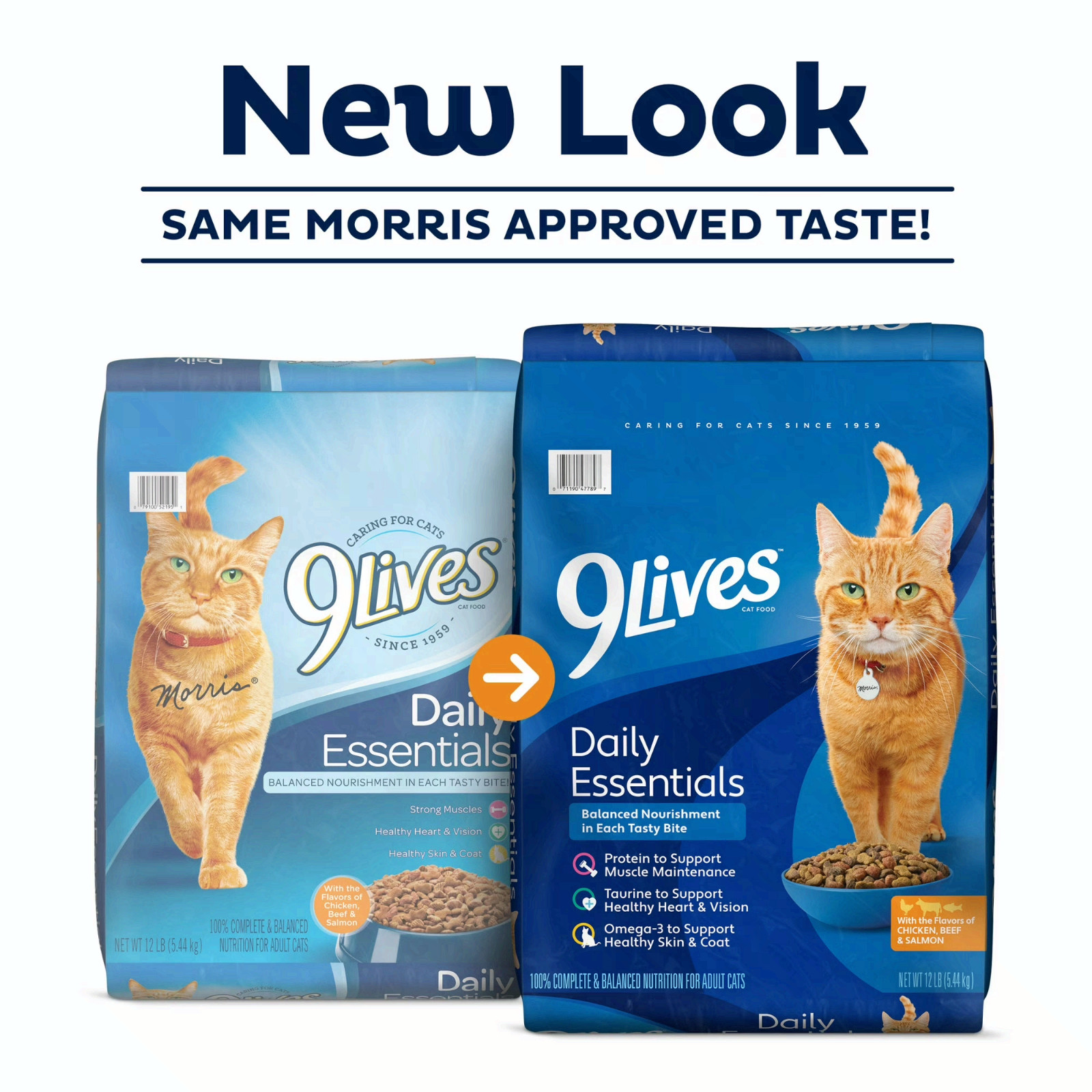 (2 pack) 9Lives Daily Essentials Adult Dry Cat Food Chicken, Beef & Salmon, 28lb