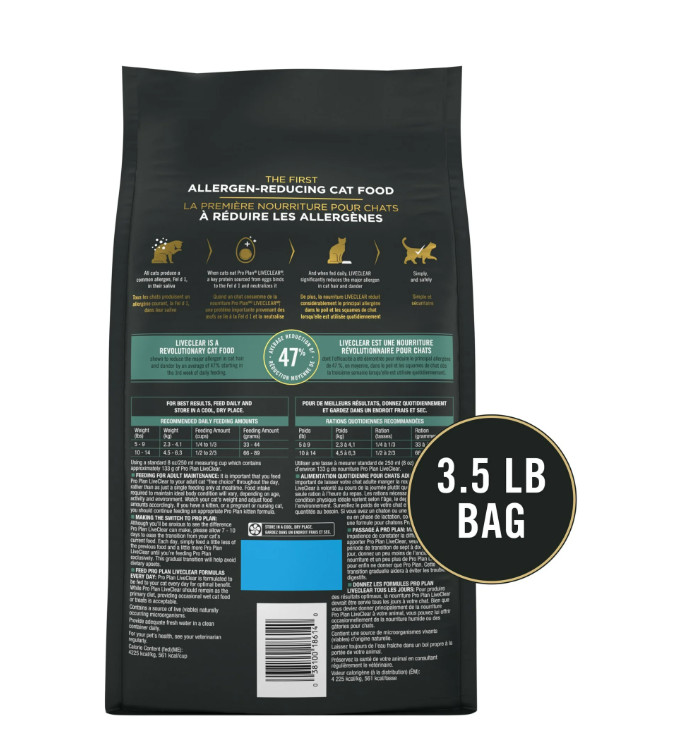 LiveClear Cat Food Salmon Rice 3.5lb High Protein Allergen Reducing