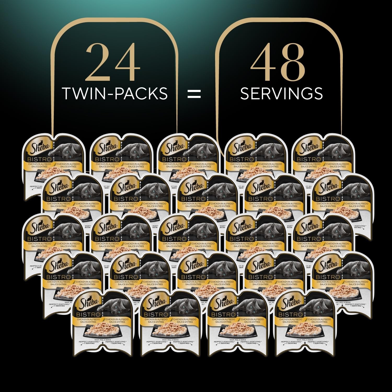 Sheba Perfect Portions Bistro 24 Count (Pack of 1), Chicken in Alfredo Sauce