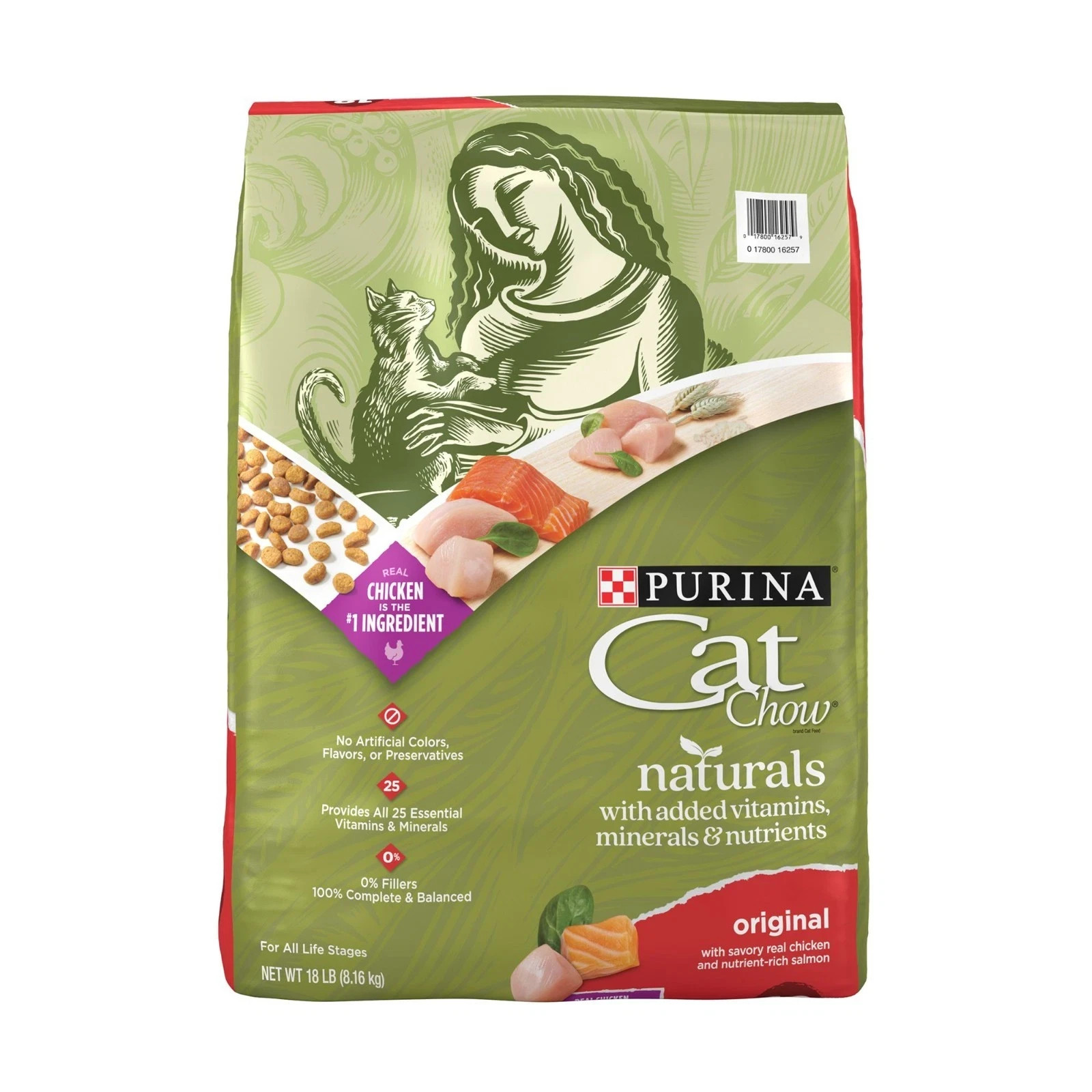 (2 pack) Purina Cat Chow Naturals, Indoor Dry Cat Food, Chicken & Turkey, 18 lb