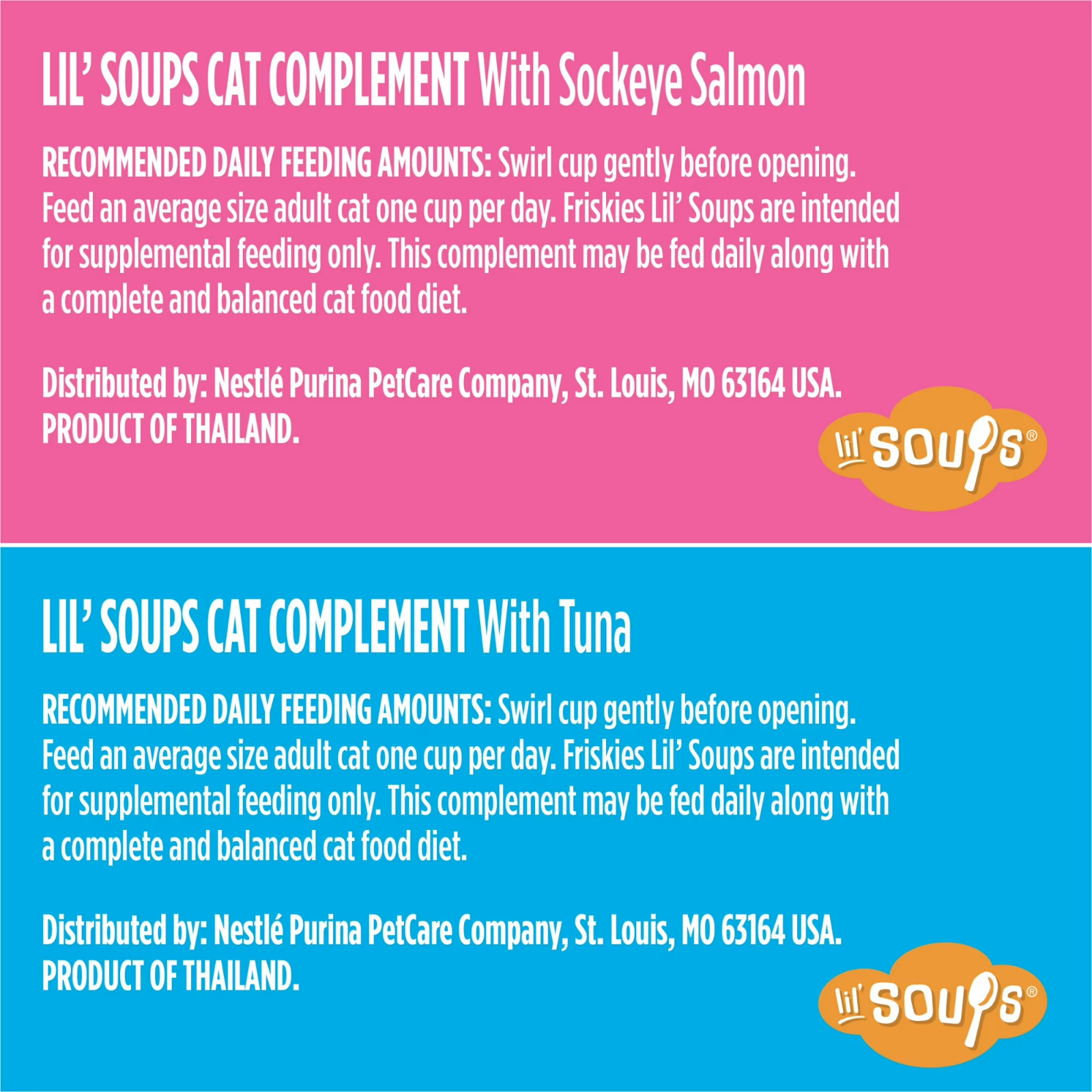 2 pack Purina Friskies Lil’ Soups Salmon and Tuna for Cats Variety Pack, 1.2 oz