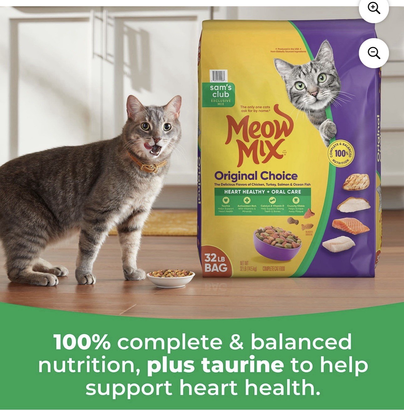 Meow Mix Original Choice Dry Cat Food 32 lb, Heart Healthy, Oral Care